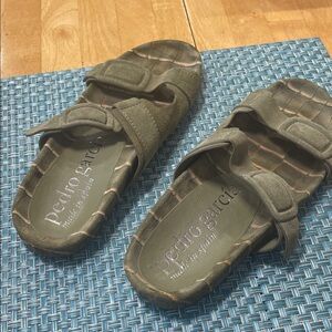 Pedro Garcia Olive Double-Strap Sandals